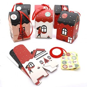 OLILLY - Calendrier de lAvent XL modèle 6 - Pack de 3x8 24 Grandes Maisons en Carton pour Attendre Noël - A Faire en Famil