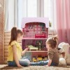 DREAMADE Cuisine et Maison de Poupée 2 en 1, Maison de Jeu Ouverte Double Face pour Enfants avec de Nombreux Accessoires de C