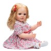 22 Pouces 55 Cm Pleine Silicone Bébé Nouveau-Né Poupée Rose Robe De Princesse Renaître Bébés pour Enfants Cadeaux Yeux Bruns