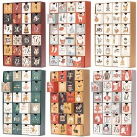 Créez vos propres calendriers de lAvent pour enfants, décoration de sapin de Noël vintage, avec boîtes, 24 pièces, ruban alu