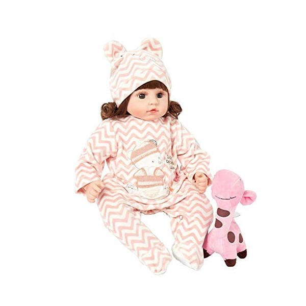 Reborn Baby Dolls, Rebirth Doll 47 Cm 18 Pouces Poupée en Vinyle Réaliste Snooze to Sleep Outil Interactif Déducation Précoc