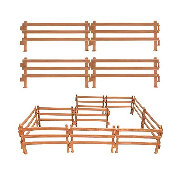 HIQE-FL Horse Corral Playset,Clôture Jouet,Mini Jouet Clôture Ferme,Accessoires DIY,Clôture en Plastique,Clôture pour Animaux