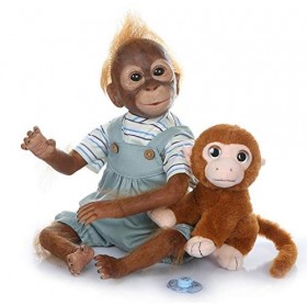 FACAZ Reborn Baby Dolls 21 Pouces 52 Cm 100% À La Main Nouveau-né Bébé Singe Garçon Poupées en Silicone Souple Réaliste Réali