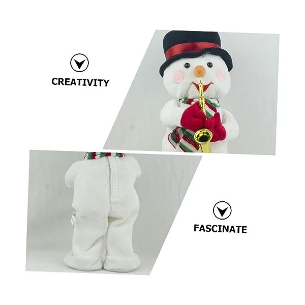 ibasenice 2 Pièces Bonhomme De Neige Électrique Dansant Le Père Noël Dansant Noël Bonhomme De Neige Animé en Peluche Jouet Fa