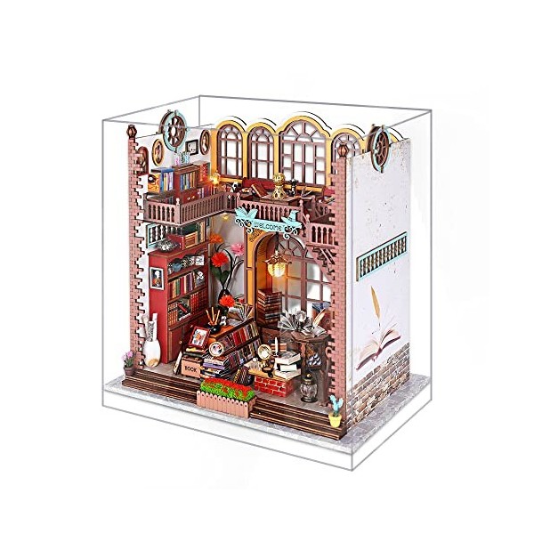 Fsolis Kit de maison de poupée miniature à faire soi-même,kit de maison miniature housse anti-poussière Kit de maison miniatu