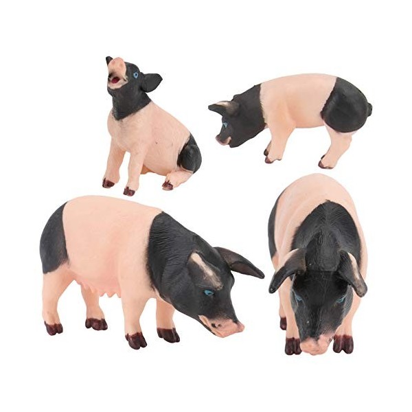 Tomaibaby Lot de 4 figurines miniatures réalistes pour cochon de ferme