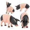 Tomaibaby Lot de 4 figurines miniatures réalistes pour cochon de ferme