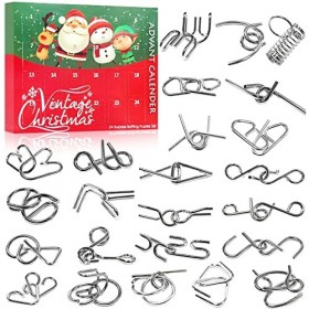 24 pièces Alendrier de LAvent Casse-têtes Puzzle,jeux de puzzle calendrier de lavent,Remplir Casse-tête Ensemble,Calendrier