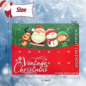 24 pièces Alendrier de LAvent Casse-têtes Puzzle,jeux de puzzle calendrier de lavent,Remplir Casse-tête Ensemble,Calendrier