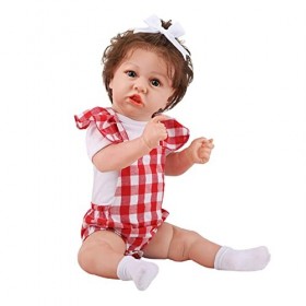 22 "Doux Au Toucher Reborn Fille Poupée Vinyle Silicone Fait À La Main Nouveau-Né Poupées Fille Look Vraie Vie Bébé Poupées p