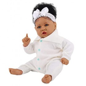 Poupée Reborn pour Fille, 22 Pouces, Réaliste, en Vinyle Et Silicone, Corps Complet, Peau Foncée, Cadeau pour Enfants