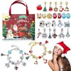 LIAMERHE Calendrier de lAvent 2023 Filles Enfant Calendrier de Noël Bracelet Bijoux Fille 4-12 Ans Charms Bracelet Kit Fabri