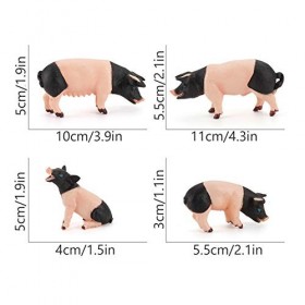 Tomaibaby Lot de 4 figurines miniatures réalistes pour cochon de ferme
