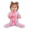 Reborn Baby Dolls Fille 22 Pouces Réaliste Mignon Réaliste Silicone Yeux Ouverts Filles Poupée Enfant en Bas Âge Enfants Cade