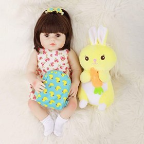 Reborn Baby Dolls Fille 18 Pouces 48 Cm Réaliste Reborn Poupées À La Main en Silicone Souple Vinyle Réaliste Nouveau-Né Bébés