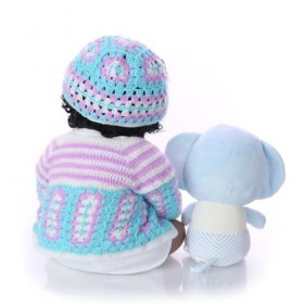 22Inch 55Cm Reborn Baby Dolls Poupée en Silicone À laspect Réaliste pour Nouveau-Né, Poupée Princesse À La Peau Noire, Poupé