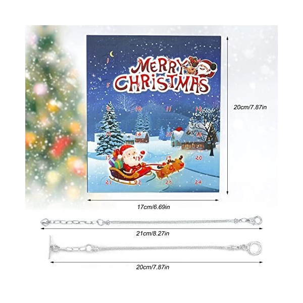2pcs Kit de Fabrication de Bracelets de Compte à Rebours de Noël pour Calendrier de Lavent de Compte à rebours de Noël 24 jo