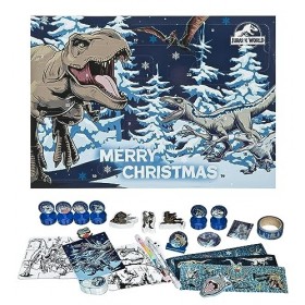 Undercover JUWD8025 – Calendrier de lAvent Jurassic World pour enfants, multicolore, env. 45 x 32 x 3 cm