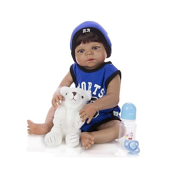 Poupées Reborn en Silicone, Corps Complet, Yeux Ouverts, 22 Pouces, 55 cm, Qui ressemblent à de Vraies poupées en Vinyle de S