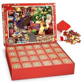 HappyKidsClub Calendrier de lAvent 2023, Puzzle 20x24 Pièces Jouet Fille Garcon 5-12 Ans Cadeau Fille Garcon 6-12 Ans Calend