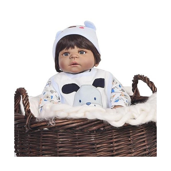 Poupée Reborn garçon, poupée Reborn de 22 Pouces, Corps Complet en Vinyle et Silicone, poupée bébé Fille Reborn, Faite à la M