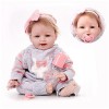 Poupées pour Filles de 3 Ans, 22 Pouces 55 cm, Faites à la Main, réalistes, Corps en Tissu Doux, Yeux fermés, Les Nouveau-nés