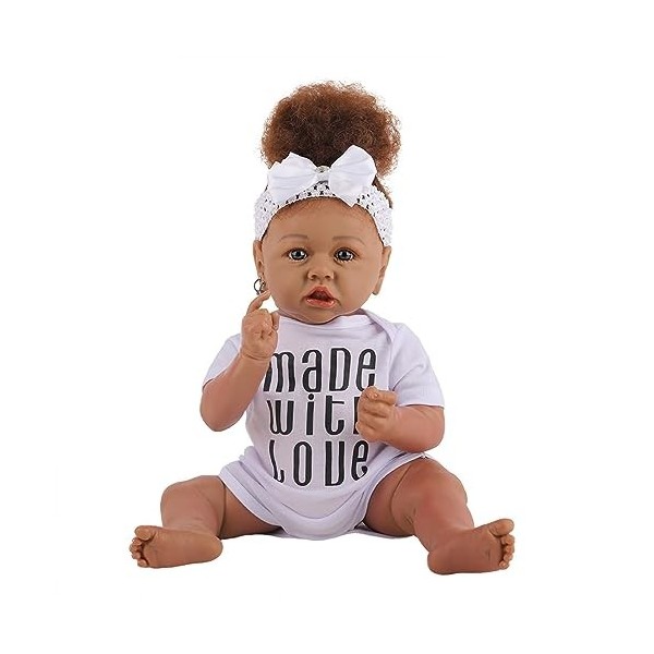 Poupées pour Filles de 3 Ans, 22 Pouces 55 cm, Faites à la Main, réalistes, Corps en Tissu Doux, Yeux fermés, Les Nouveau-nés