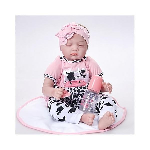 Poupées, Douche étanche de 22 Pouces, Nouveau-né en Silicone, réel comme Peut lêtre bébé Vivant, Cadeaux pour Enfants de 3 A
