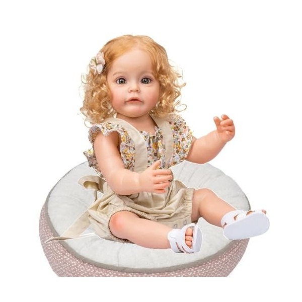 Poupées, 22 Pouces 55 cm réaliste Reborn bébé garçon en Silicone Souple Vinyle réaliste, poupée Douce Nouveau-né Jouets pour 