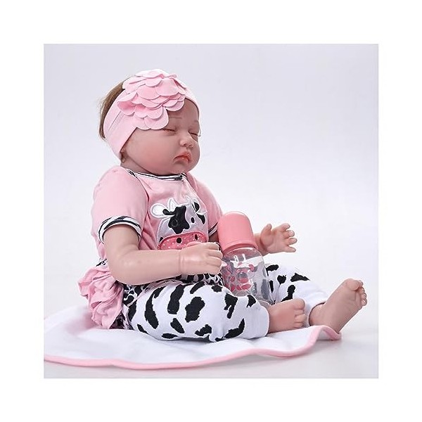 Baby Born Doll 22 Pouces 55 cm Reborn poupées Fille en Vinyle Souple Silicone Vraie Vie bébé poupées Nouveau-né, avec Accesso