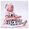 Baby Born Doll 22 Pouces 55 cm Reborn poupées Fille en Vinyle Souple Silicone Vraie Vie bébé poupées Nouveau-né, avec Accesso