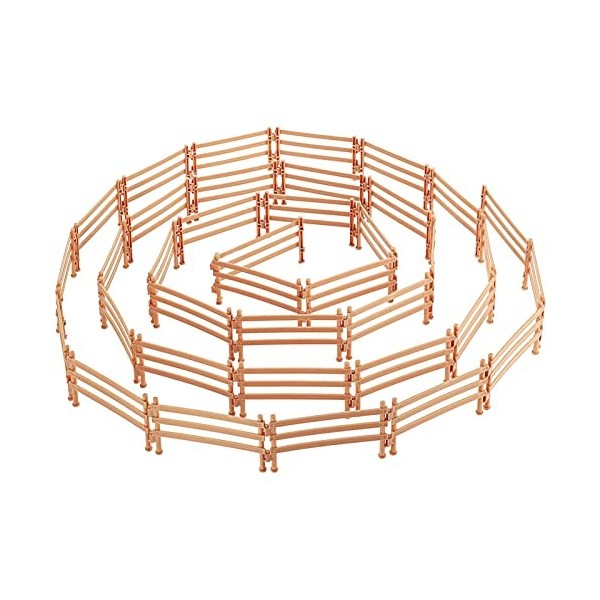 TOPJOWGA Jouet Clôture Cheval, 40 Pièces Horse Corral Playset, Mini Clôture Jouet Ferme,Clôture Accessoires Portique, Cheval 