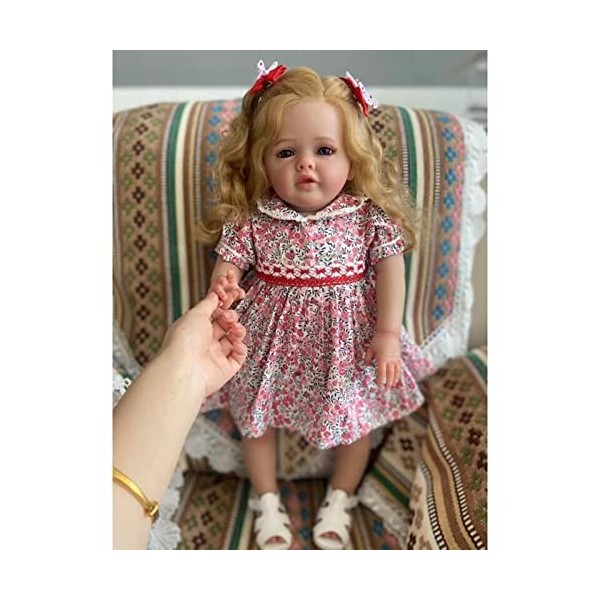 Poupées bébés Reborn 60CM Poupée Faite à la Main Réaliste Poupées Reborn Toddler Princesse Fille Yeux Bruns Baby Dolls de la 