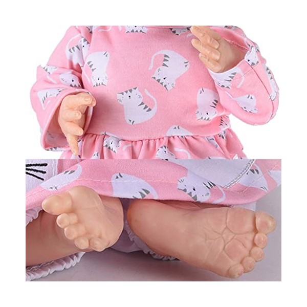 Poupées Reborn Baby Girl - 46 cm - Poupées Reborn en silicone - Bébé réaliste - Cadeaux pour petites filles et enfants, C