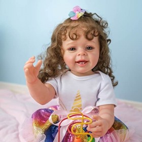 HAMIMI Poupée Rebirth Réaliste Faite À La Main Réaliste Corps en Silicone Souple 55 Cm 22 Pouces Poupée Reborn pour 3-10 Cade