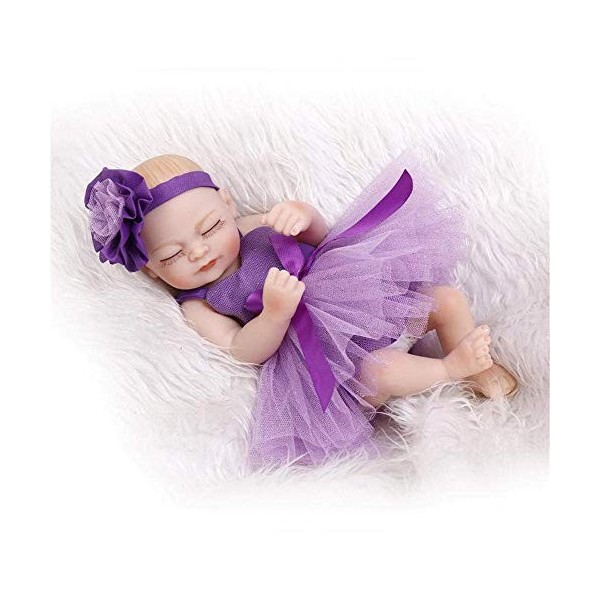 Reborn Baby Dolls Aides à la mémoire Reborn bébé poupée en Silicone, Bleu Fait à la Main pour Enfant de 3 Ans et Plus Jouets 