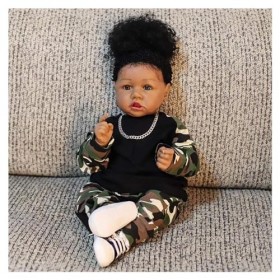 Poupées pour Filles de 3 Ans, 22 Pouces Qui ressemblent à la Vraie Vie, poupées Reborn en Vinyle de Silicone Souple, Corps le