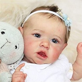 Poupées Reborn Bébé Fille Poupées Nourrissantes Simulation Douce Silicone 23 Pouces 58Cm Bouche Magnétique Jouet Réaliste Fil