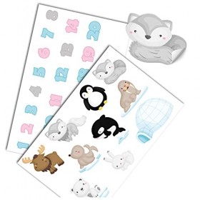 Yabaduu Calendrier de lAvent à faire soi-même avec des sacs en papier à coller - Numéros 1-24 - Autocollants pour Noël - Kit