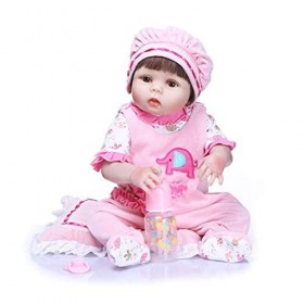 Poupées Reborn Roses pour Filles, 22 Pouces, 56 Cm, Look Réel, Poupée Douce Et Réaliste, Grande Taille, Cadeau pour Enfants
