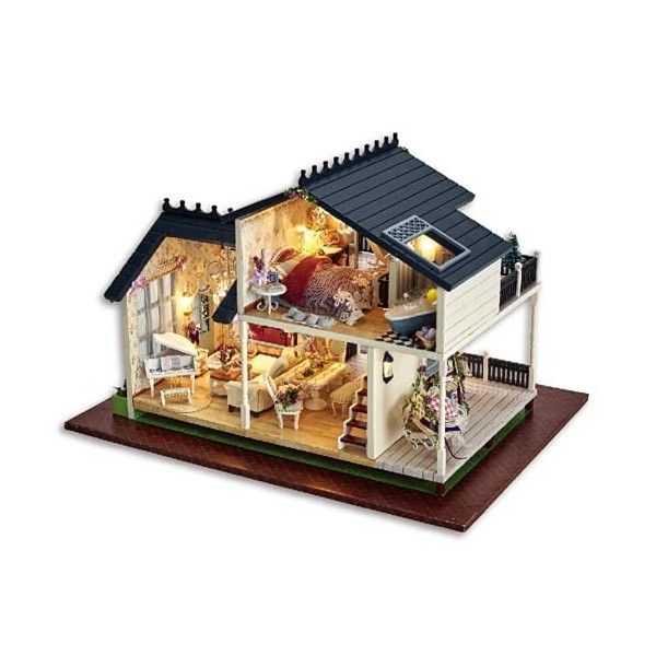 Maison de poupée en Bois 3D Kit de Maison de poupée Mini Cadeau Romantique pour Famille pour Un ami