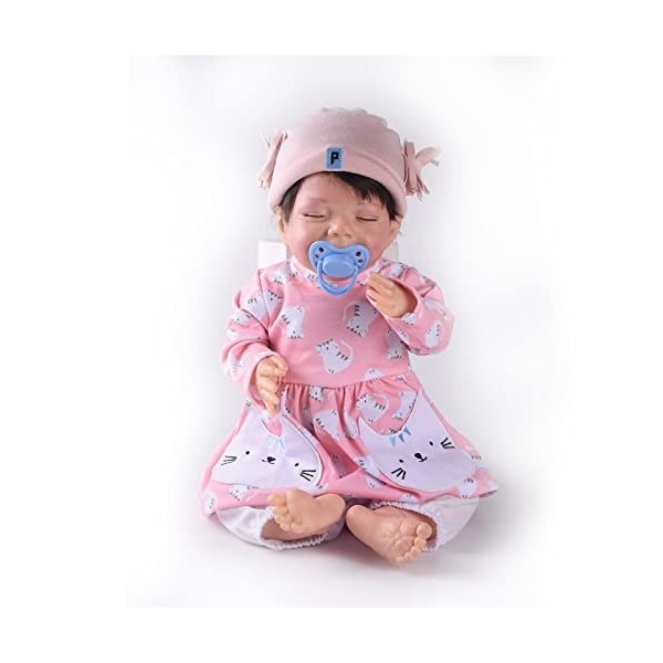 Poupées réalistes - Poupées bébé Reborn en silicone de 46 cm - Poupées filles, C