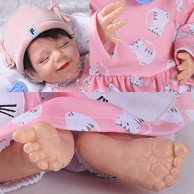 Poupées réalistes - Poupées bébé Reborn en silicone de 46 cm - Poupées filles, C