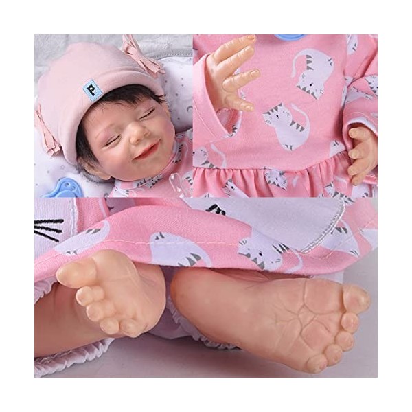 Poupées réalistes - Poupées bébé Reborn en silicone de 46 cm - Poupées filles, C