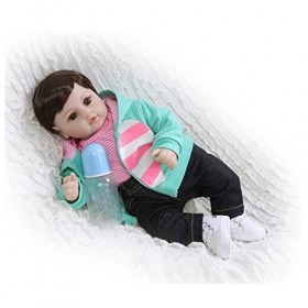 Poupées Reborn Poupée Bébé, 19 Pouces 48 Cm Poupées Reborn Poupée Bébé Fille Vinyle Souple Silicone Corps Complet Jouets Réal