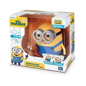 Les Minions – Minion Bob avec son Ours en Peluche – Figurine Parlante Version Anglaise