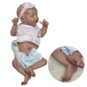 Reborn Dormir 18 Pouces 45 Cm Corps en Vinyle Et Silicone Toucher Réel Bébé Réaliste Reborn Poupées Réaliste Nouveau-Né Bébé 