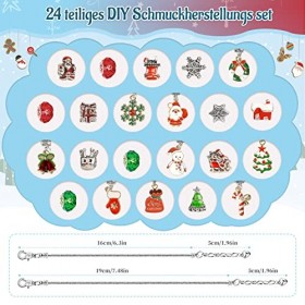 AivaToba Kit de bracelets à rebours de Noël DIY 24 jours
