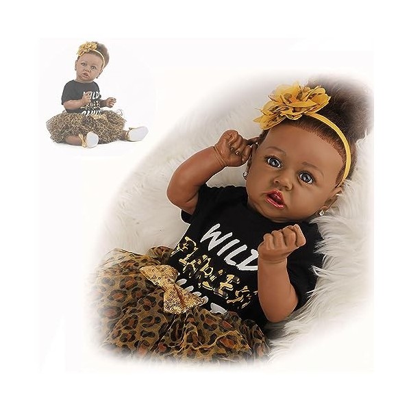 Baby Born Doll 22 Pouces 55 cm Reborn poupées Fille en Vinyle Souple Silicone Vraie Vie bébé poupées Nouveau-né, avec Accesso