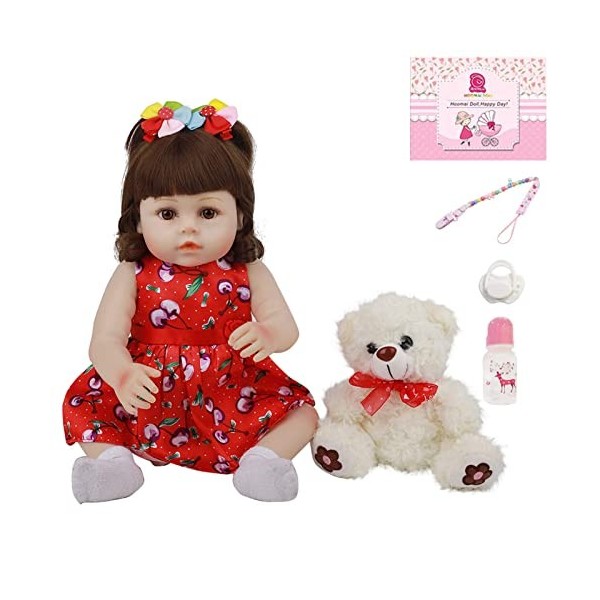 Reborn Doll Girl 20 Pouces 55Cm Réaliste en Silicone Souple Vraie Vie Nouveau-Né Poupées Jouets Cadeaux Reborn Bébés pour Les